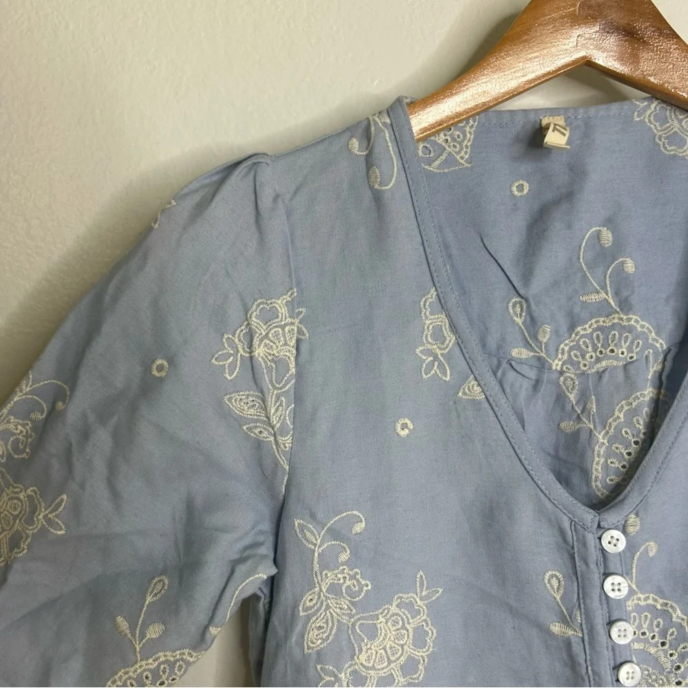 Spell & The Gypsy Casablanca Chambray Embriodered Romper Size Extra Small - Picture 7 of 14